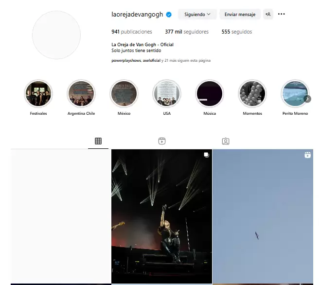 Así se ve el perfil de Instagram de LOVG