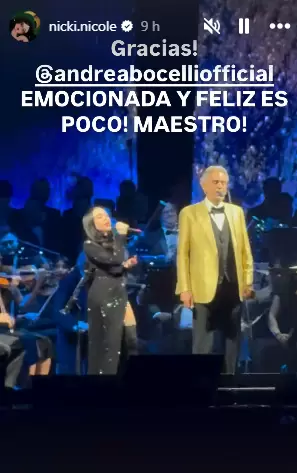 historia nicki nicole cantando con Andrea Bocelli