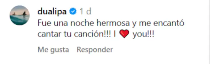 Respuesta de Dua Lipa a Shakira