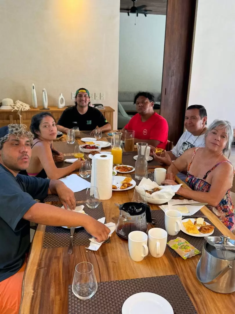 Una de las postales familiares que compartió María