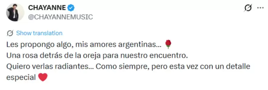 Chayanne y un pedido muy especial