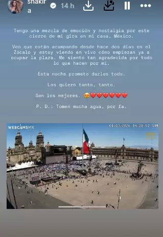 shakira y su emoción por cantar en México