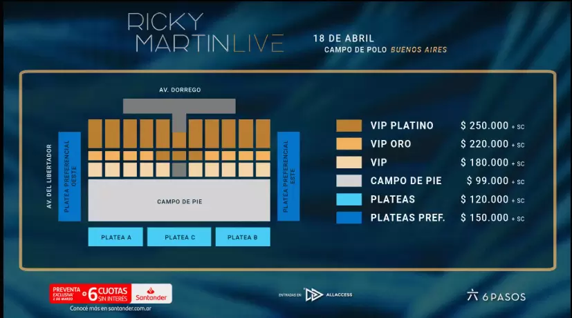 para el show de ricky martin se agregaron mas plateas en el campo argentino de polo